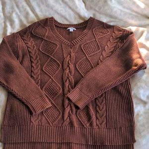 Brown Cable Knit Sweater